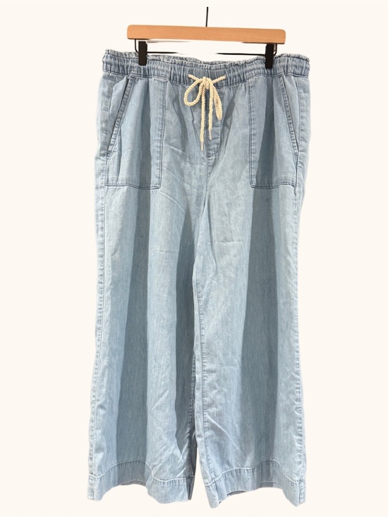 LOFT Denim - LOFT Wide Leg Chambray Pants XL Drawstring Pull On